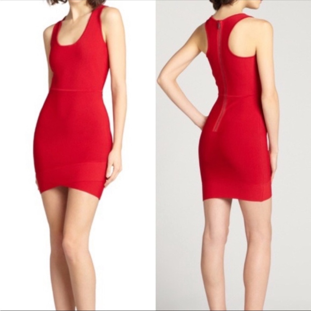 BCBG RED CASPER DRESS XS